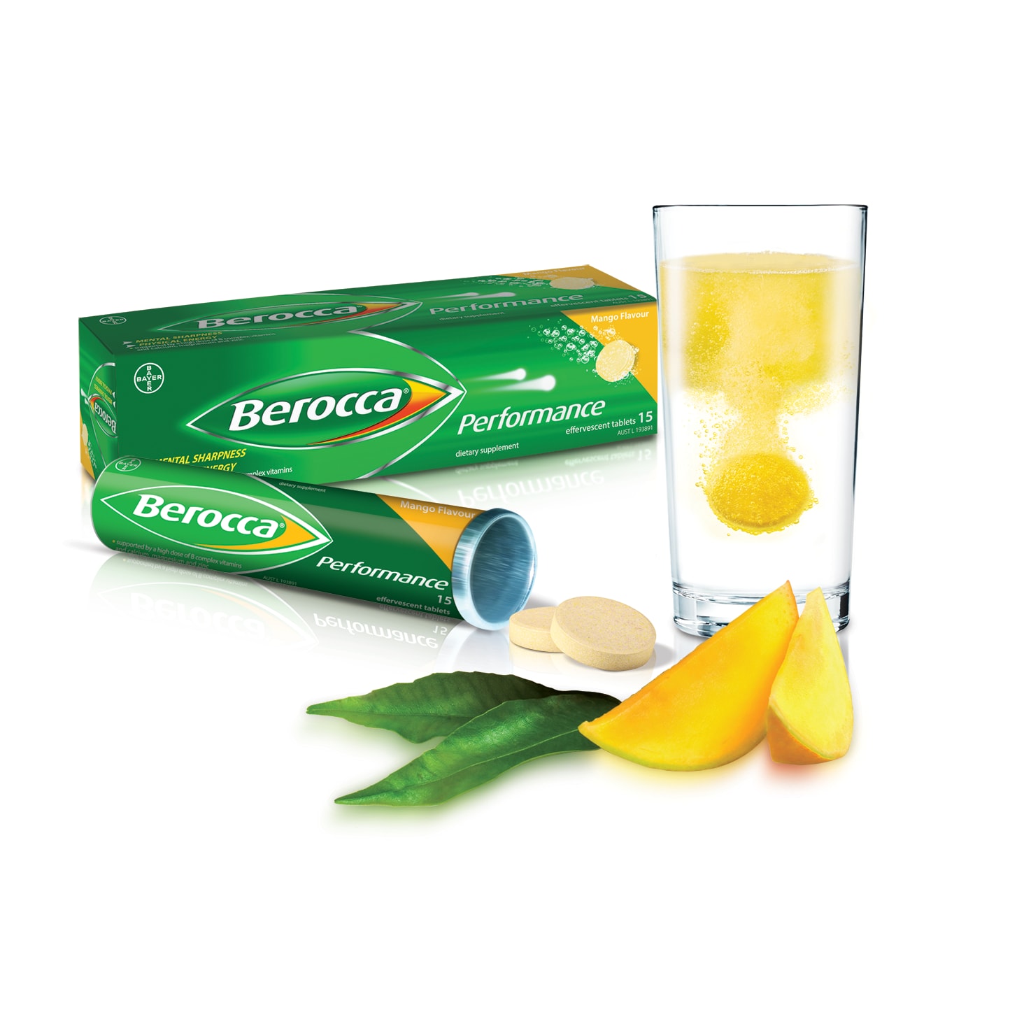 Berocca Performance Mango Effervescent Tablets